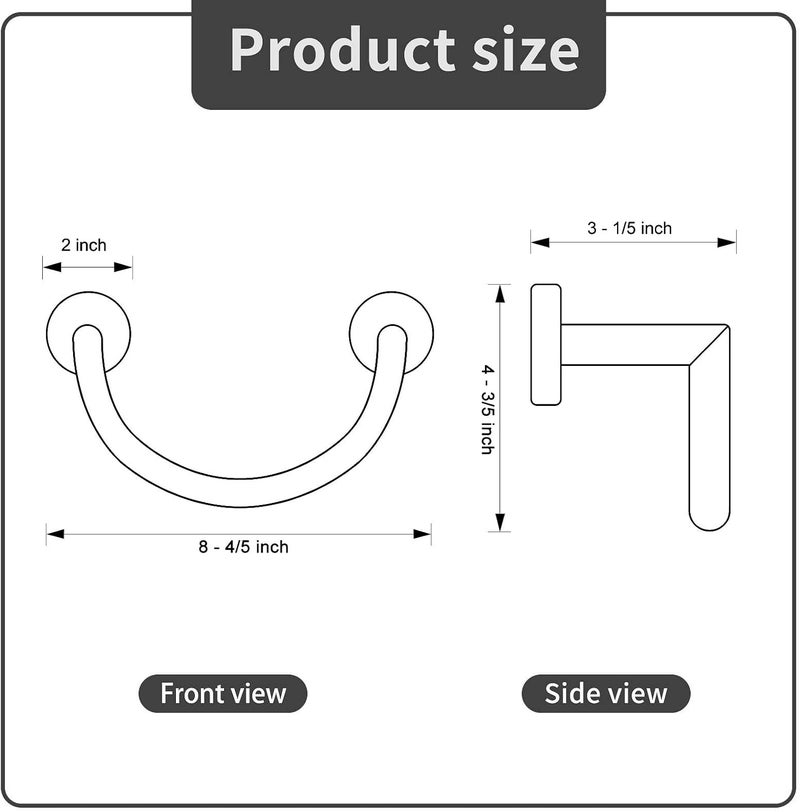 HouseAid Stainless Steel Towel Ring for Bathroom, Hand Towel Holder, Modern Semi-Circular Hand Towel Rack, Wall Mounted, Brushed Nickel - Image 5
